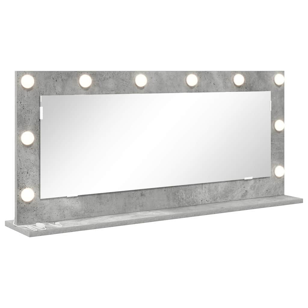 Vanity Mirror with Mirror Concrete Grey 100 x 45 x 18 cm