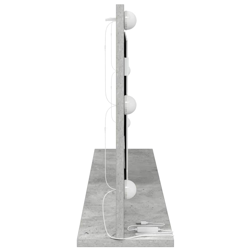 Vanity Mirror with Mirror Concrete Grey 100 x 45 x 18 cm