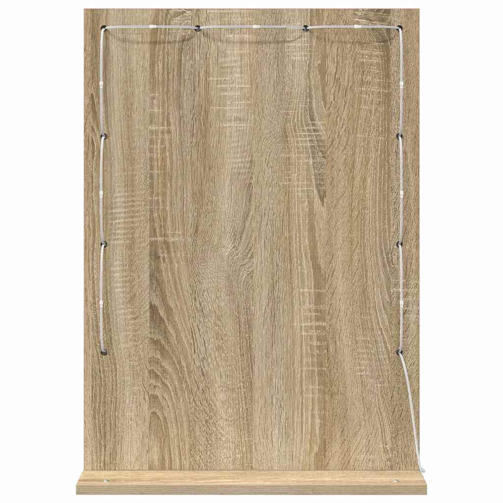 Vanity Mirror with LED Strip Lights Sonoma Oak 70 x 50 x 18 cm