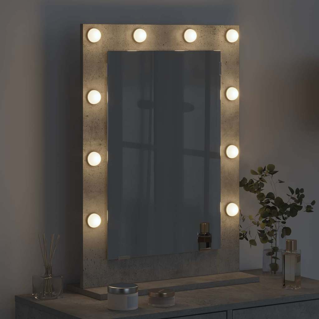 Vanity Mirror with Mirror Concrete Grey 70 x 50 x 18 cm
