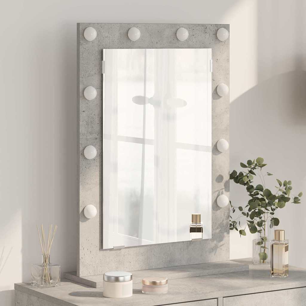 Vanity Mirror with Mirror Concrete Grey 70 x 50 x 18 cm