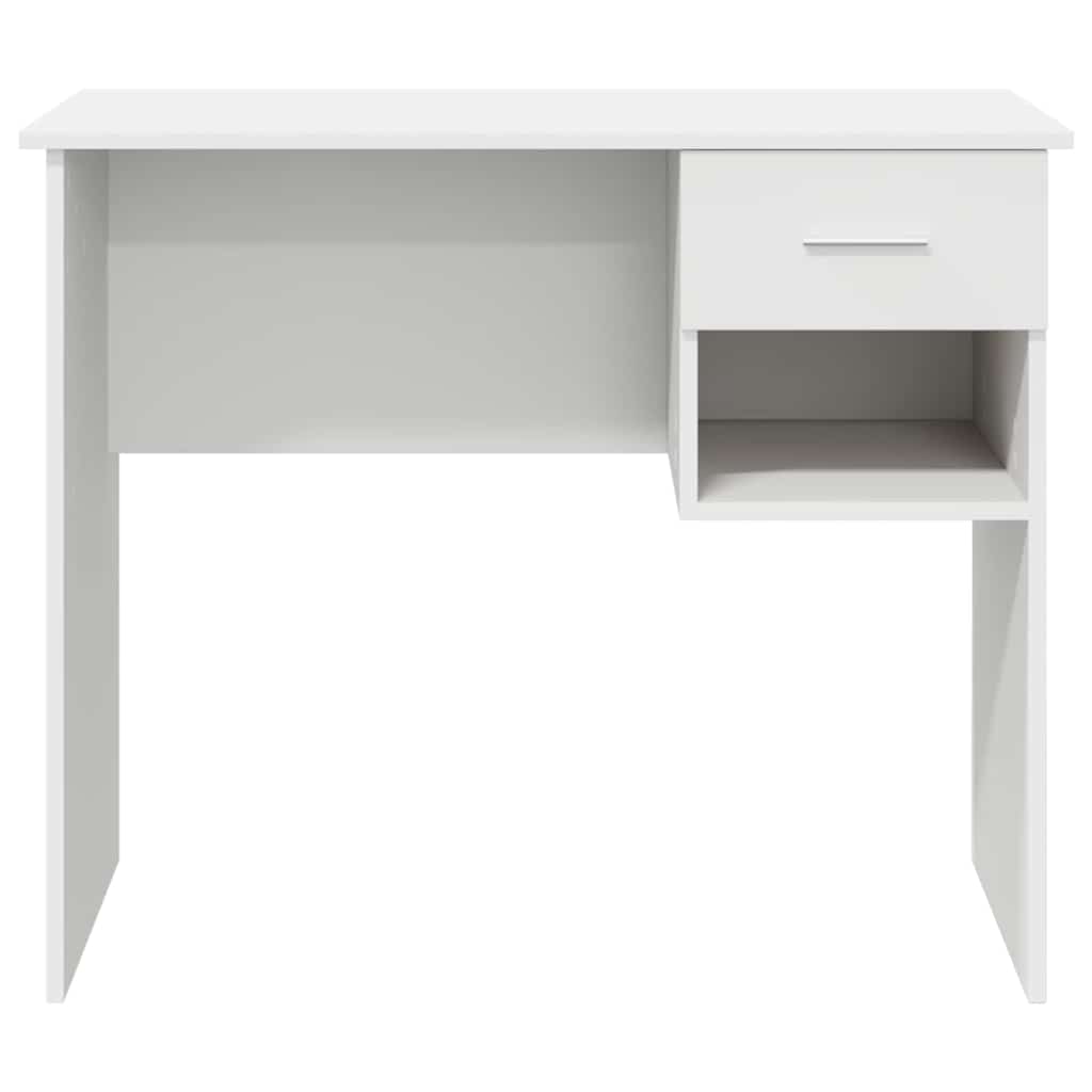 Desk with Drawer White 90 x 49.5 x 75 cm Engineered wood