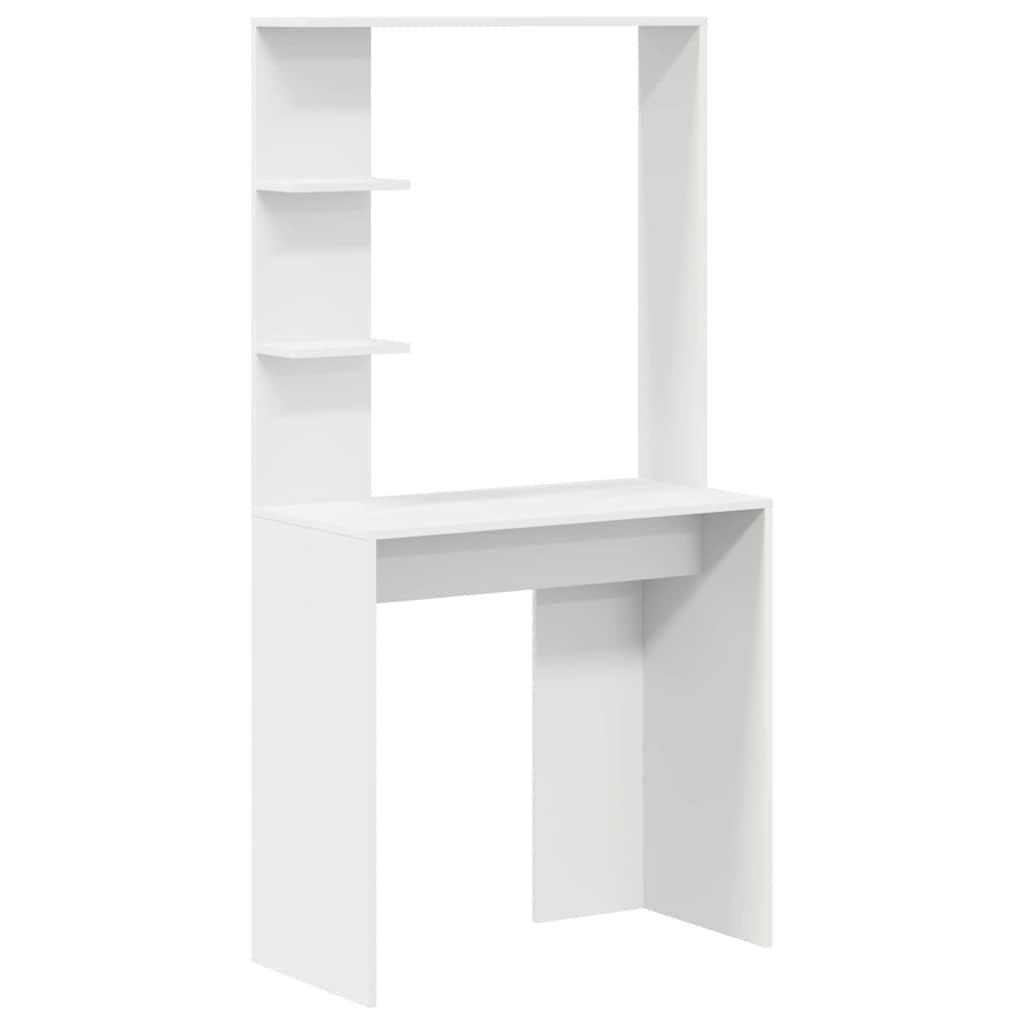 Desk with Shelf White 78.5 x 37 x 154.5 cm Engineered wood