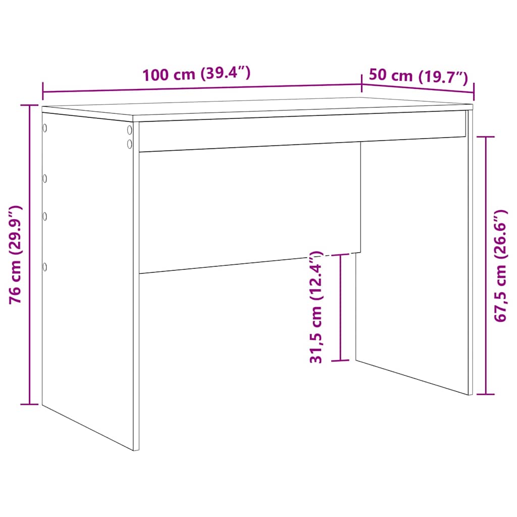 Desk Other White 100 x 50 x 76 cm Engineered wood