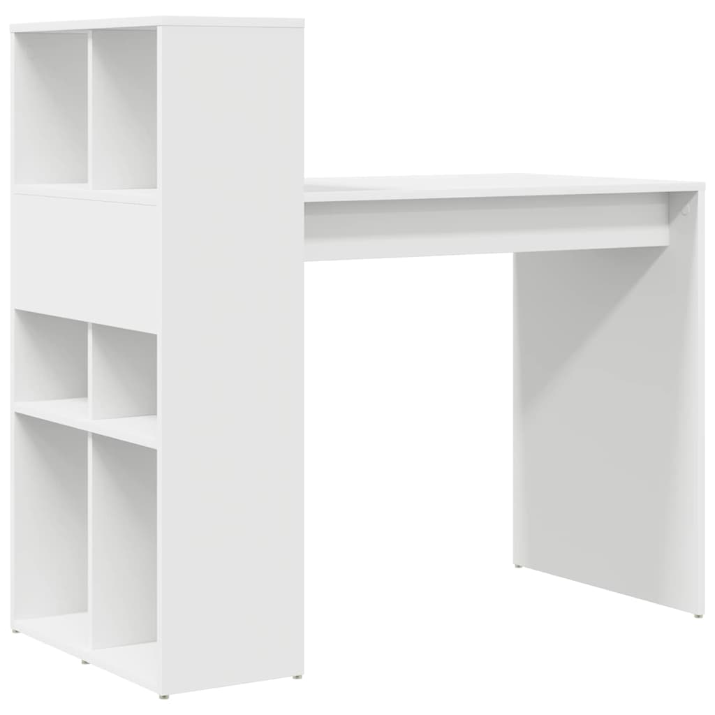 Desk with Shelf White 108 x 55 x 103.5 cm Engineered Wood
