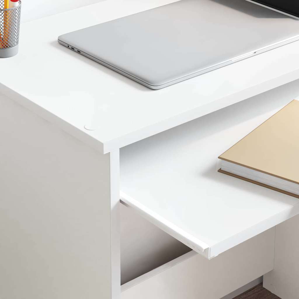 Desk with Shelf White 106 x 40 x 88.5 cm Engineered Wood