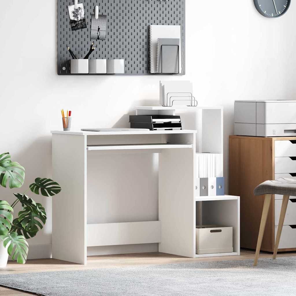 Desk with Shelf White 106 x 40 x 88.5 cm Engineered Wood