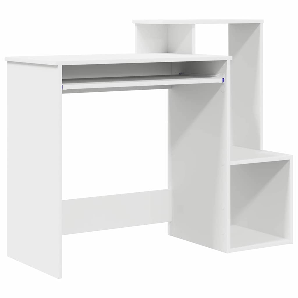 Desk with Shelf White 106 x 40 x 88.5 cm Engineered Wood
