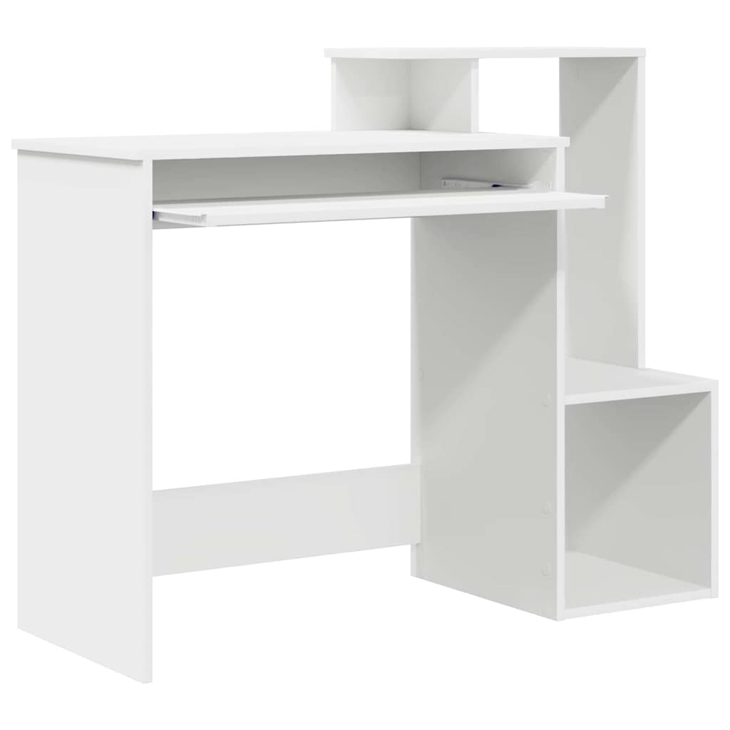 Desk with Shelf White 106 x 40 x 88.5 cm Engineered Wood
