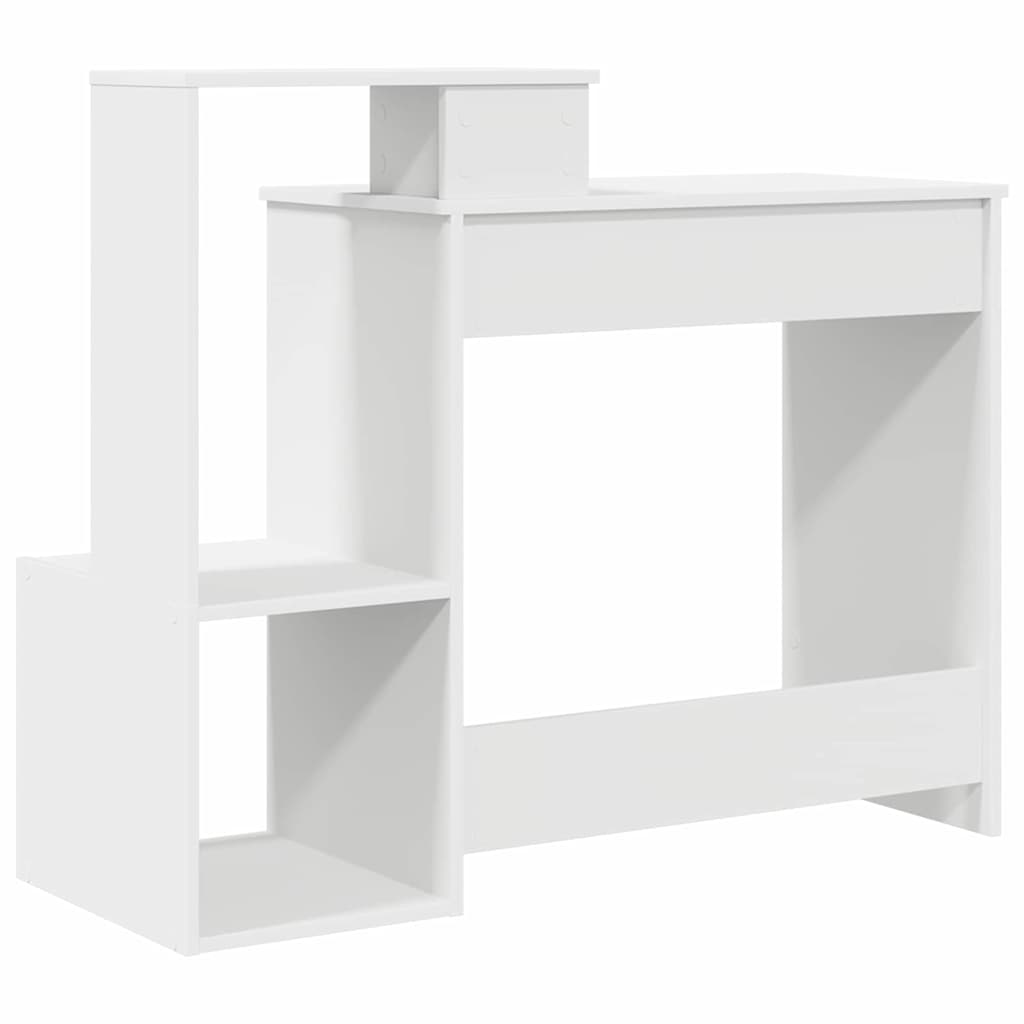 Desk with Shelf White 106 x 40 x 88.5 cm Engineered Wood