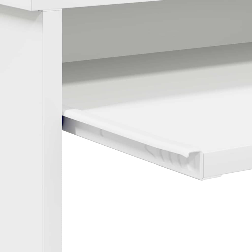 Desk with Storage White 120.5 x 44 x 88.5 cm Engineered Wood