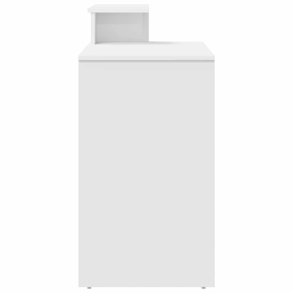 Desk with Storage White 120.5 x 44 x 88.5 cm Engineered Wood