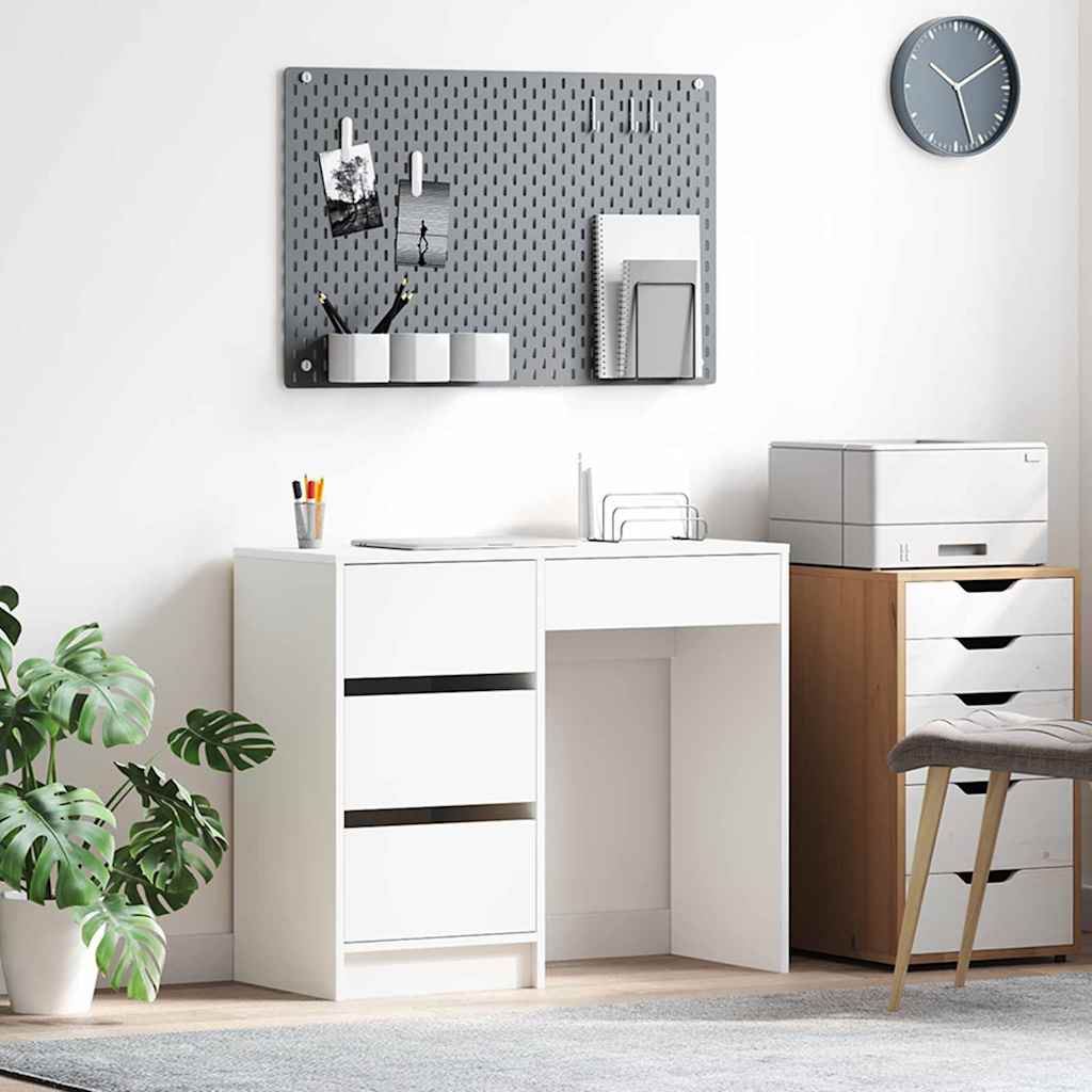Desk with Drawer White 90 x 37.5 x 75 cm Engineered Wood
