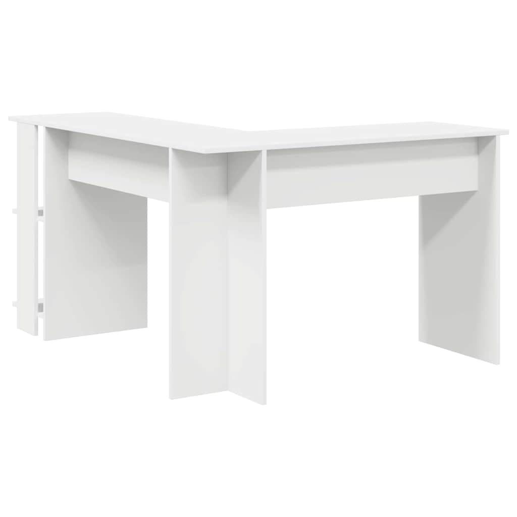 Corner Desk with Storage with Shelf White 140 x 113.5 x 75 cm