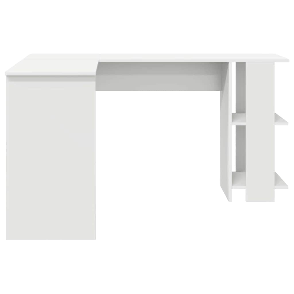 Corner Desk with Storage with Shelf White 140 x 113.5 x 75 cm