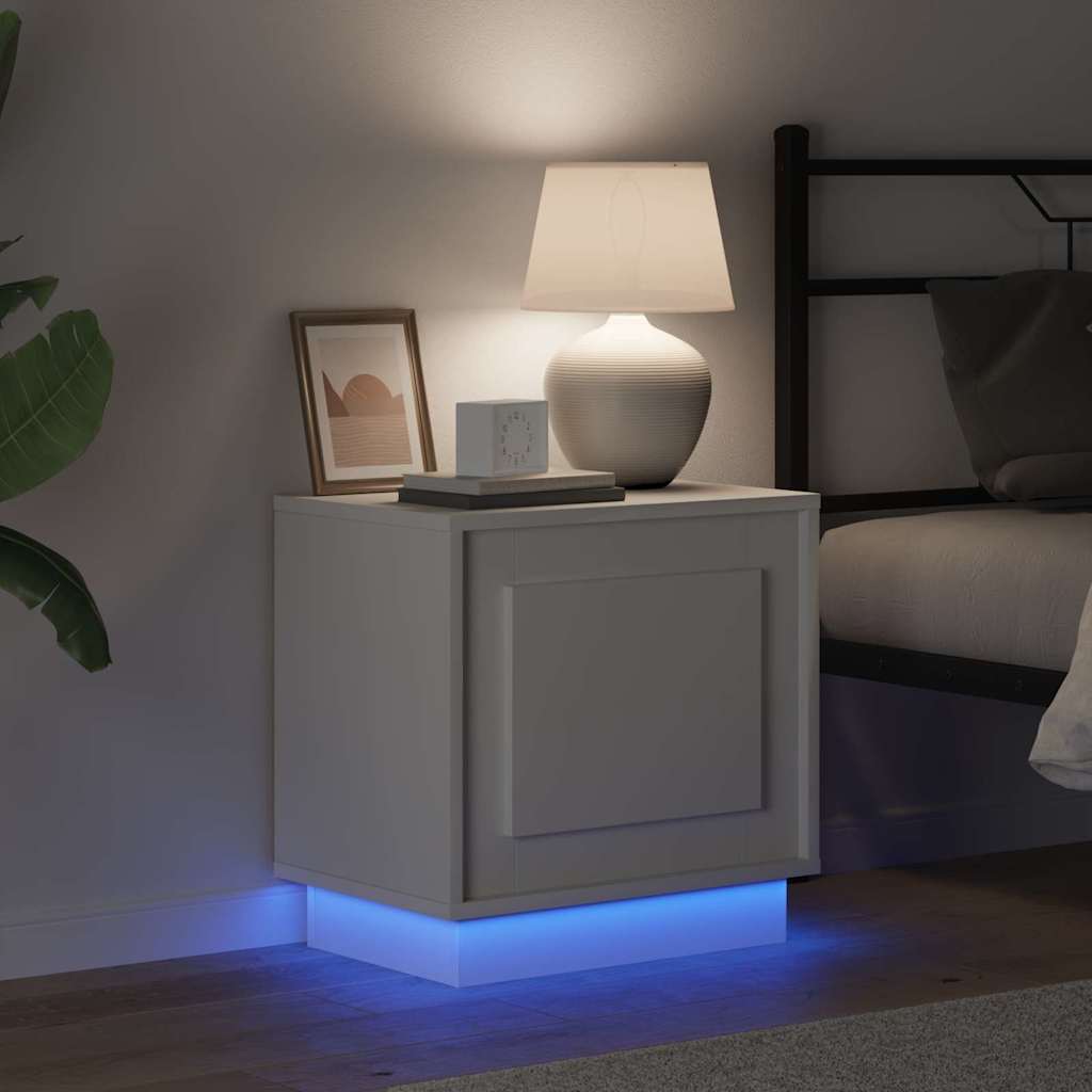 Bedside Cabinet with White 44 x 34.5 x 45 cm Engineered wood