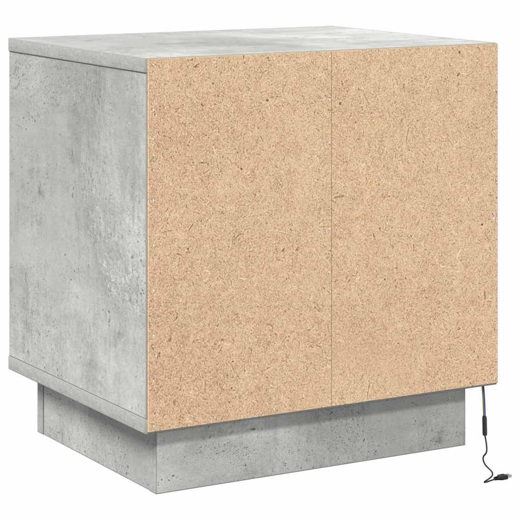 Bedside Cabinet with 2 pcs Concrete grey 44 x 34.5 x 45 cm