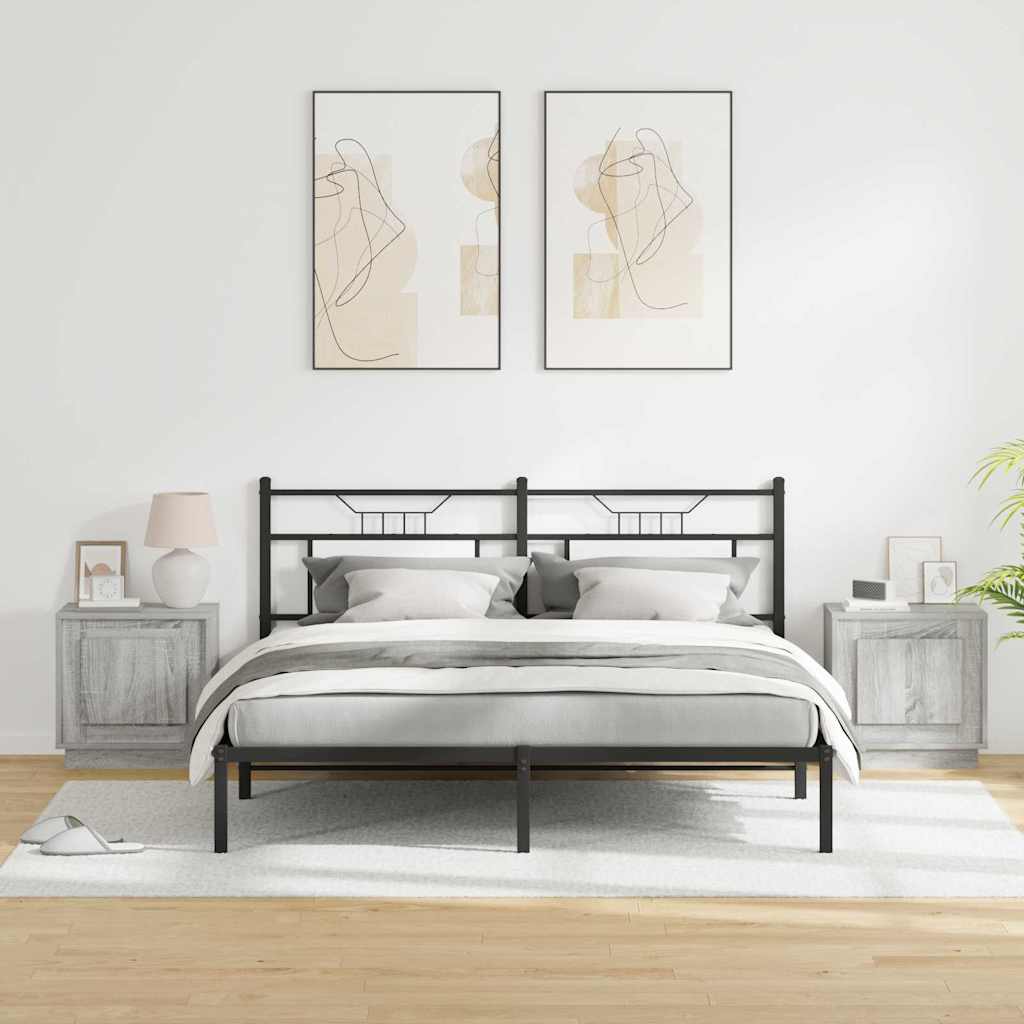 Bedside Cabinet 2 pcs Grey 44 x 34.5 x 45 cm Engineered wood