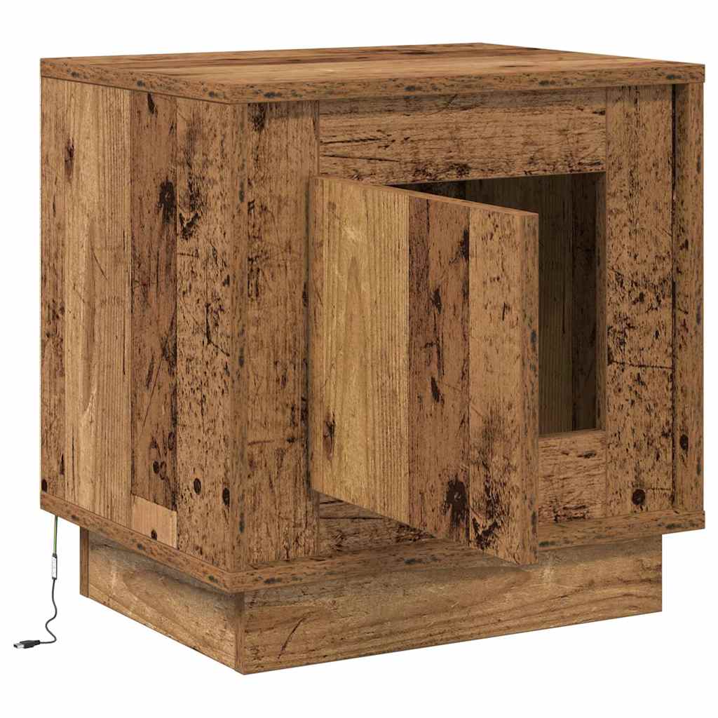 Bedside Cabinet with Old wood 44 x 34.5 x 45 cm Engineered wood