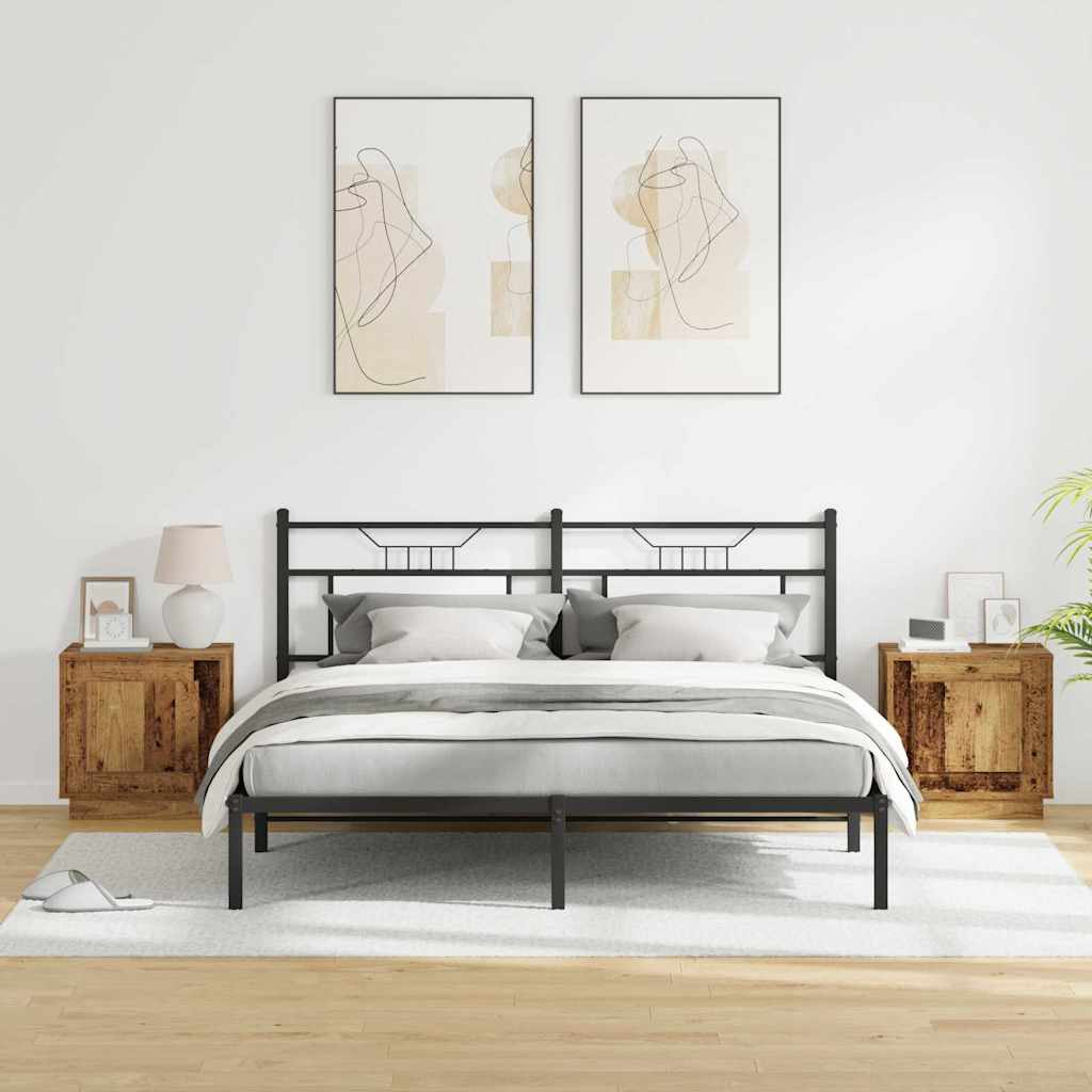 Bedside Cabinet with 2 pcs Old wood 44 x 34.5 x 45 cm