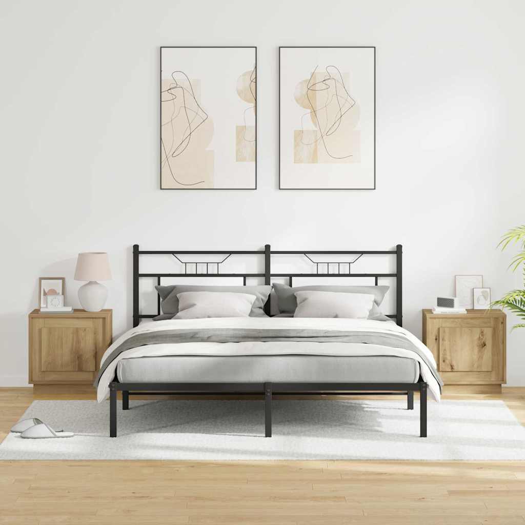 Bedside Cabinet with 2 pcs Artisan oak 44 x 34.5 x 45 cm