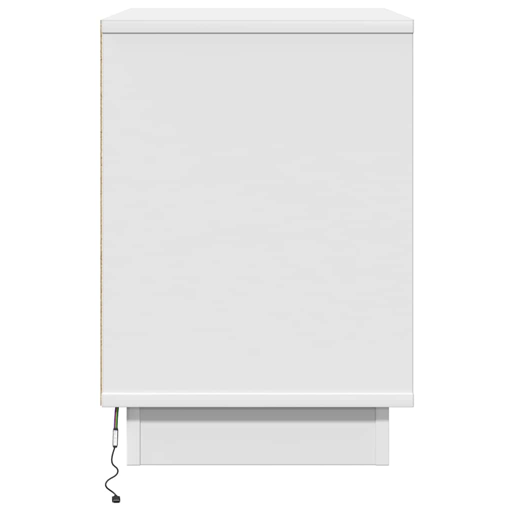 Bedside Cabinet with White 50 x 34.5 x 50 cm Engineered wood