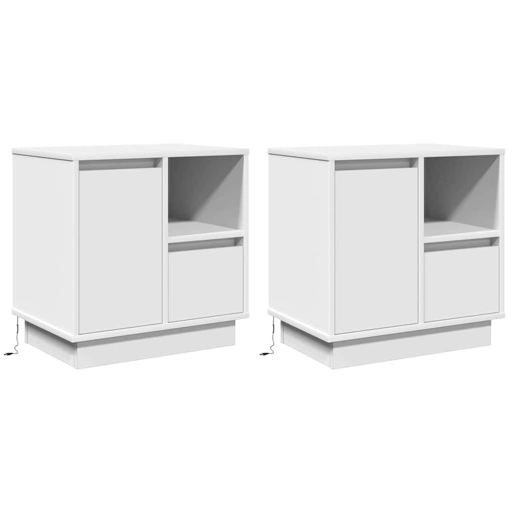 Bedside Cabinet 2 pcs White 50 x 34.5 x 50 cm Engineered wood