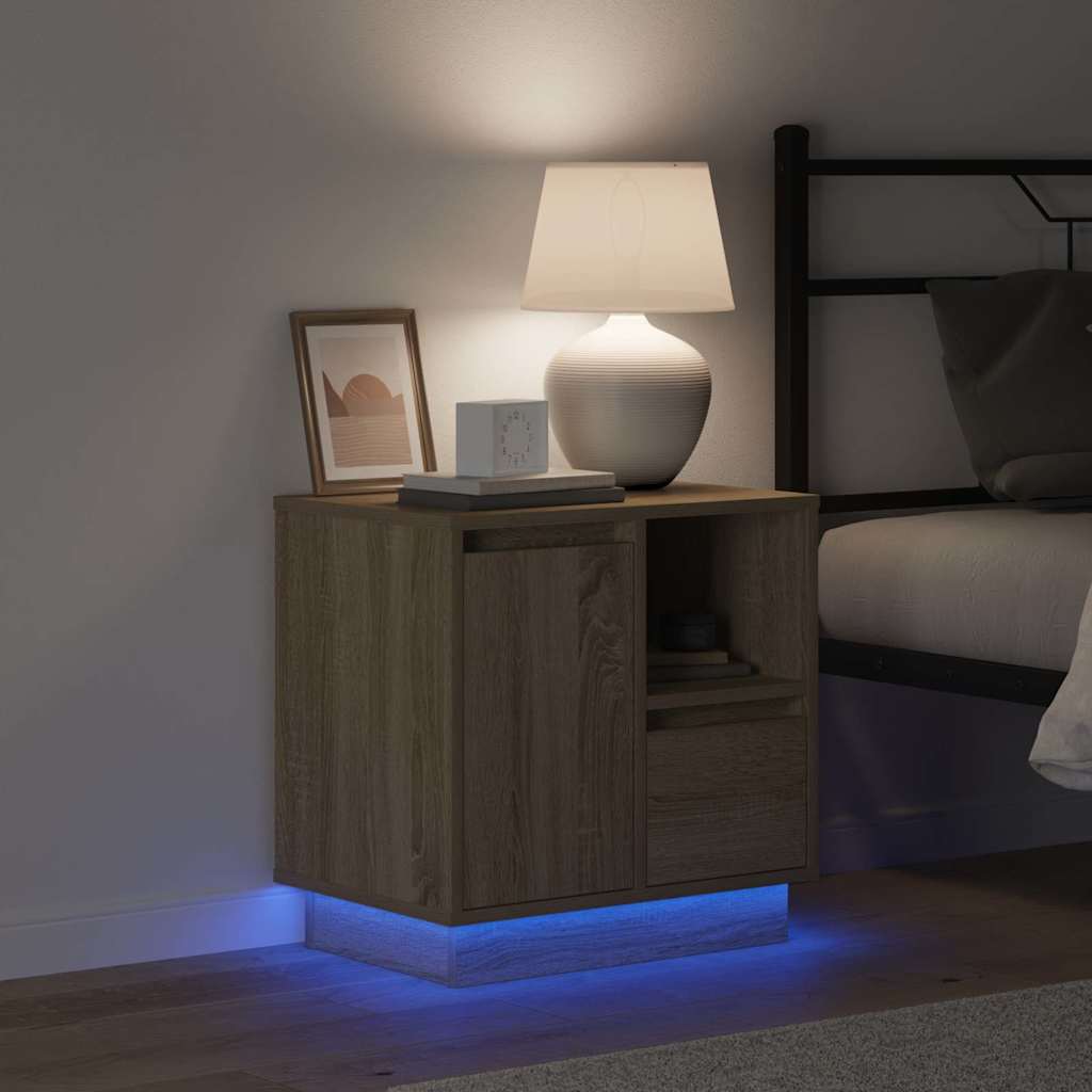 Bedside Cabinet Sonoma oak 50 x 34.5 x 50 cm Engineered wood