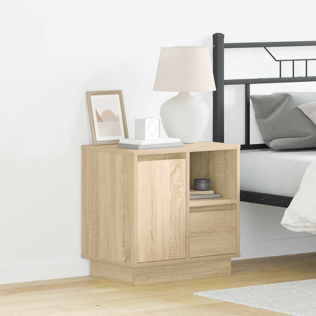Bedside Cabinet Sonoma oak 50 x 34.5 x 50 cm Engineered wood