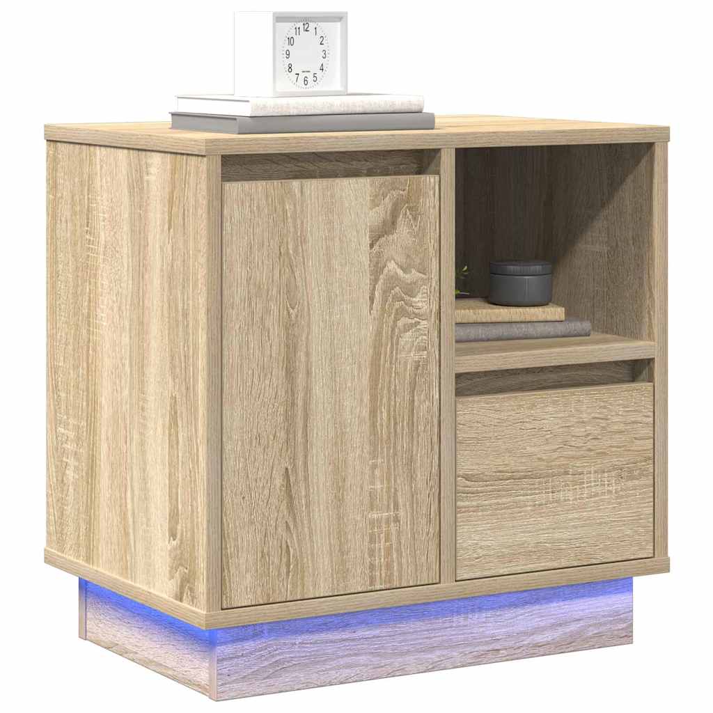 Bedside Cabinet Sonoma oak 50 x 34.5 x 50 cm Engineered wood