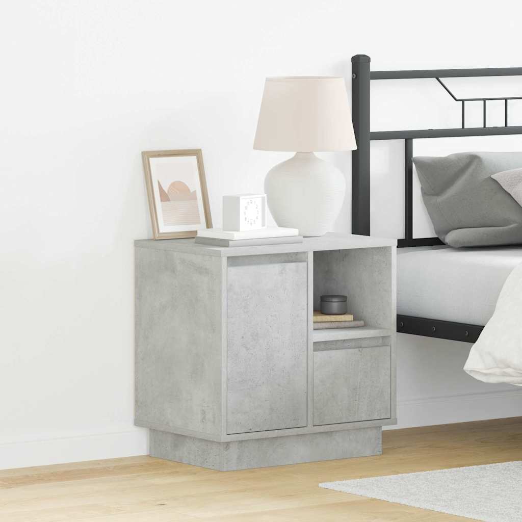 Bedside Cabinet with 2 pcs Concrete grey 50 x 34.5 x 50 cm