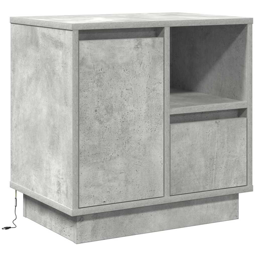 Bedside Cabinet with 2 pcs Concrete grey 50 x 34.5 x 50 cm