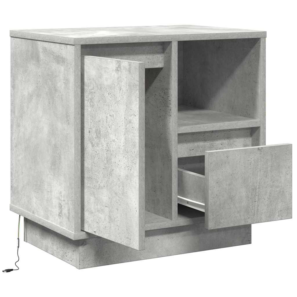 Bedside Cabinet with 2 pcs Concrete grey 50 x 34.5 x 50 cm