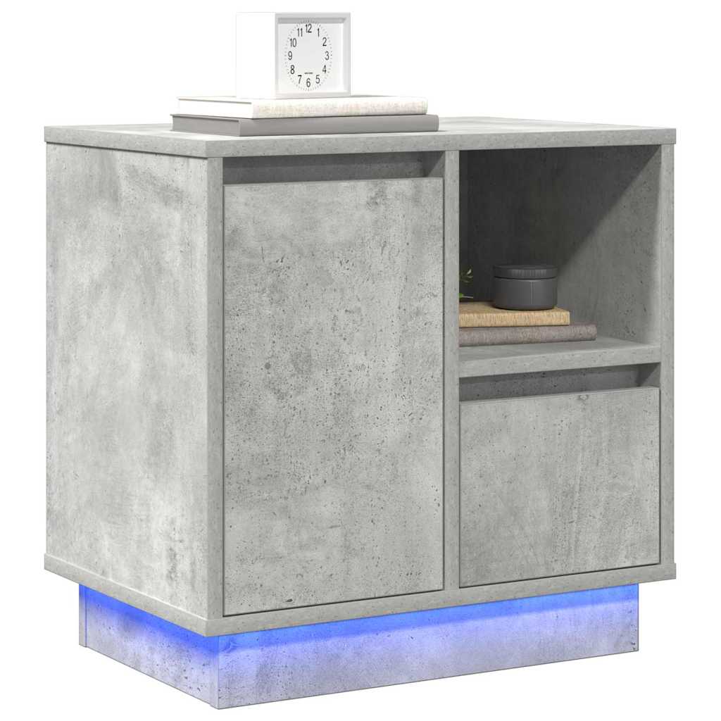 Bedside Cabinet with 2 pcs Concrete grey 50 x 34.5 x 50 cm