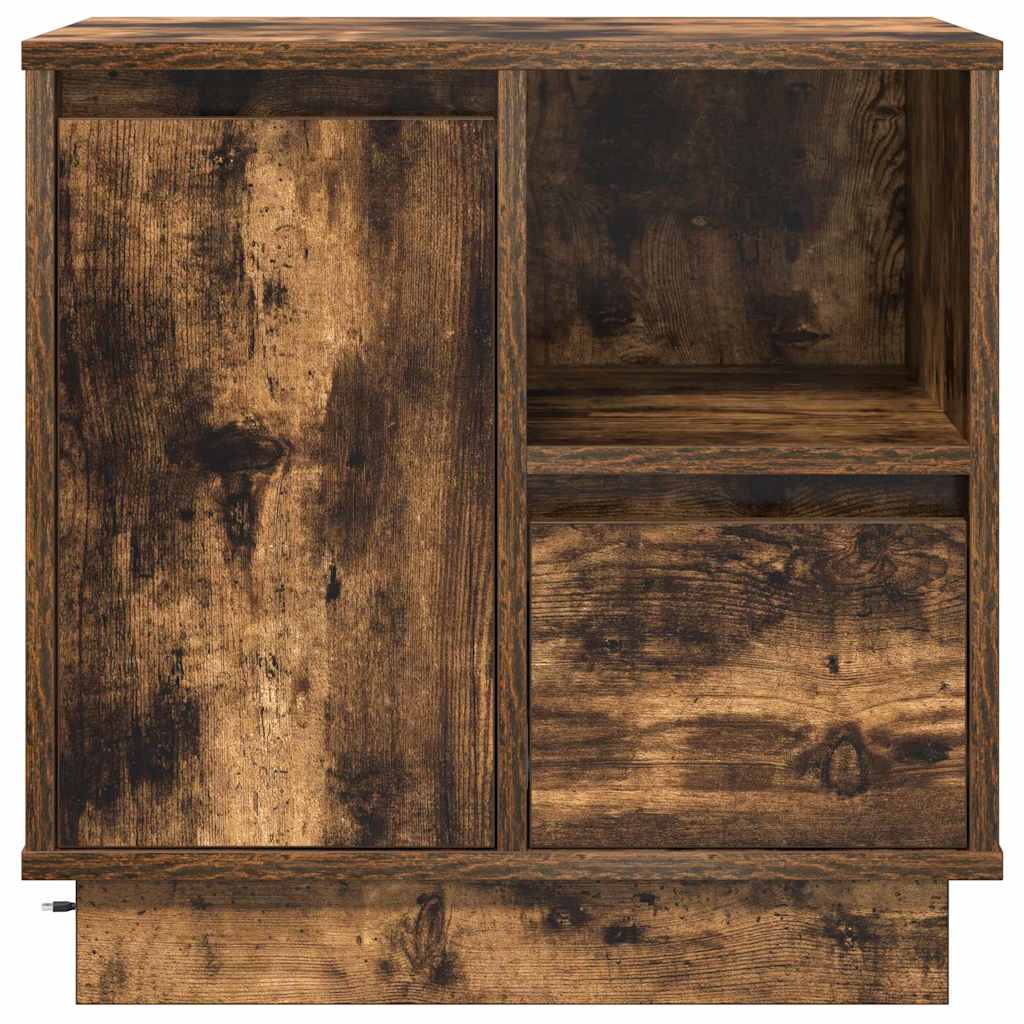 Bedside Cabinet Smoked oak 50 x 34.5 x 50 cm Engineered wood