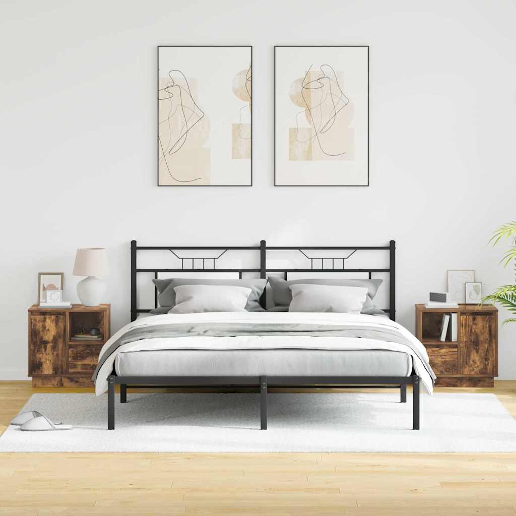 Bedside Cabinet with Drawer 2 pcs Smoked oak 50 x 34.5 x 50 cm