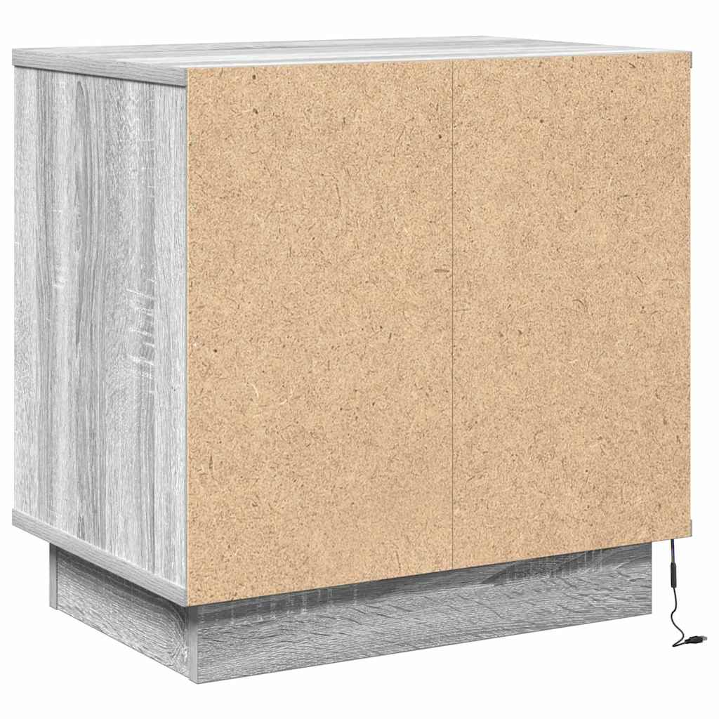 Bedside Cabinet 2 pcs Grey 50 x 34.5 x 50 cm Engineered wood
