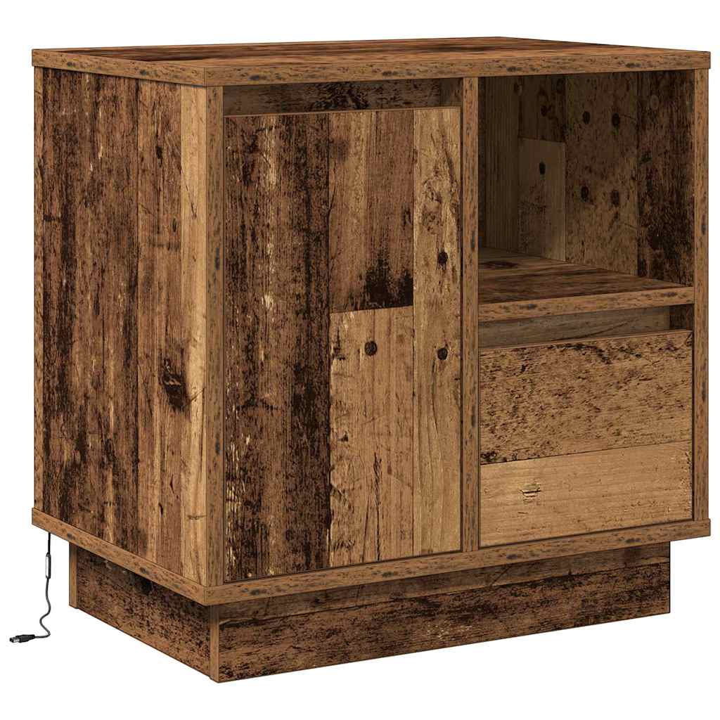 Bedside Cabinet with Drawer 2 pcs Old Wood 50 x 34.5 x 50 cm
