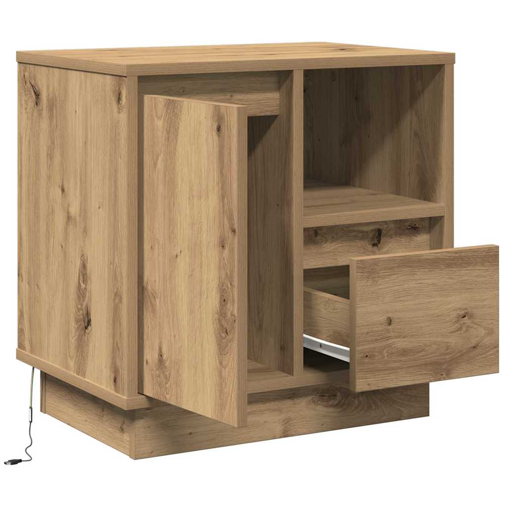 Bedside Cabinet with Drawer 2 pcs Artisan oak 50 x 34.5 x 50 cm