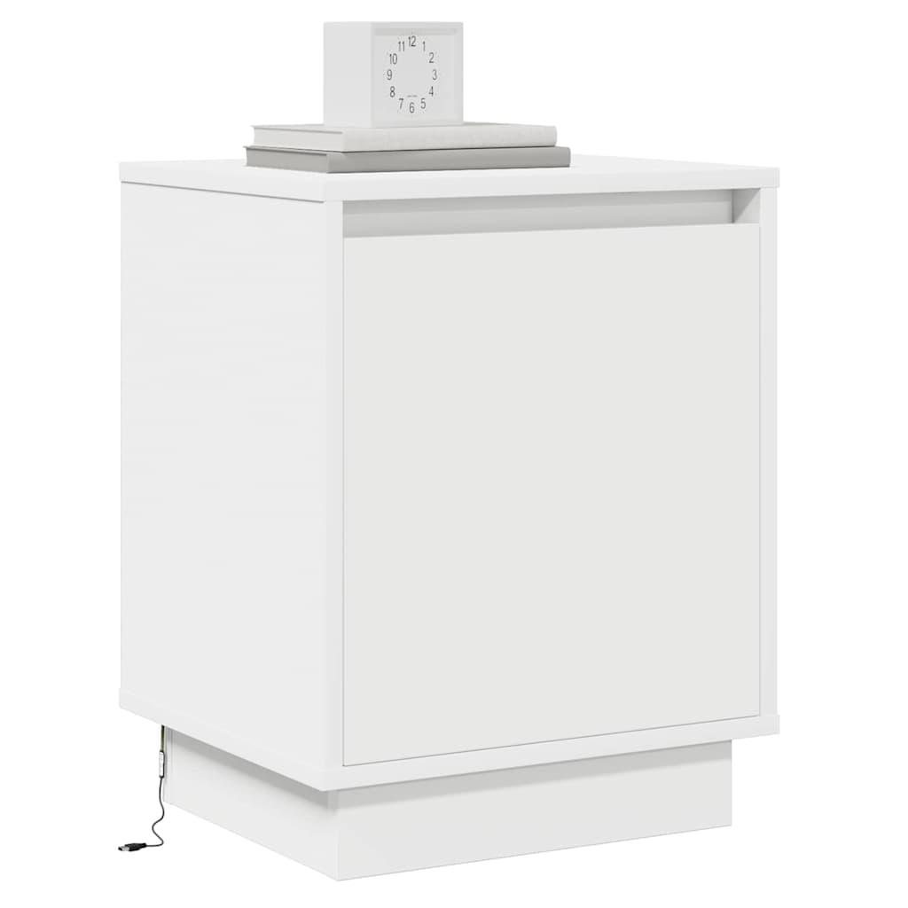 Bedside Cabinet with White 39 x 34.5 x 50 cm Engineered wood