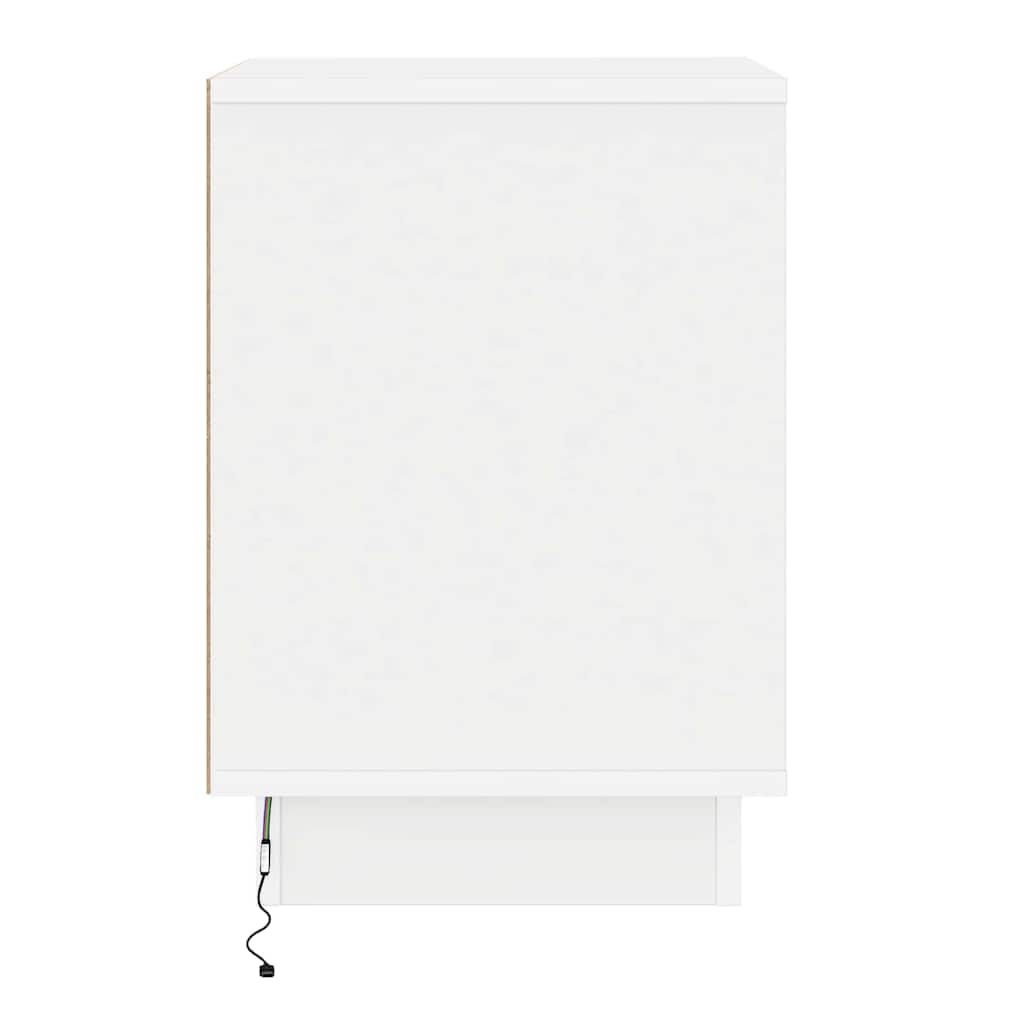 Bedside Cabinet with White 39 x 34.5 x 50 cm Engineered wood