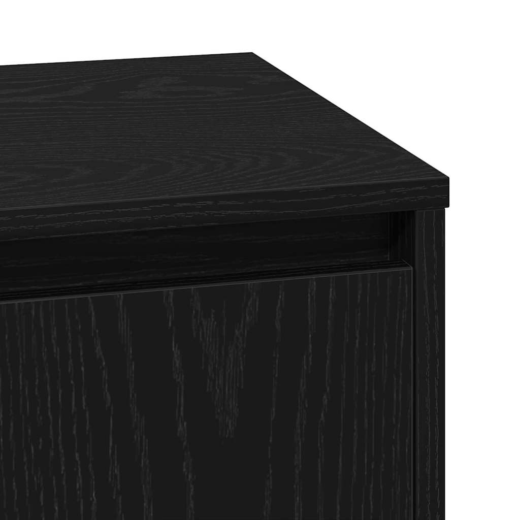 Bedside Cabinet with Black 39 x 34.5 x 50 cm Engineered wood