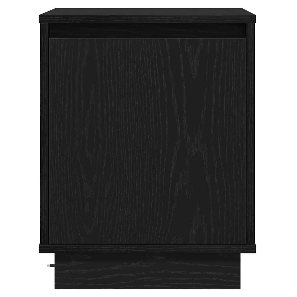 Bedside Cabinet with Black 39 x 34.5 x 50 cm Engineered wood