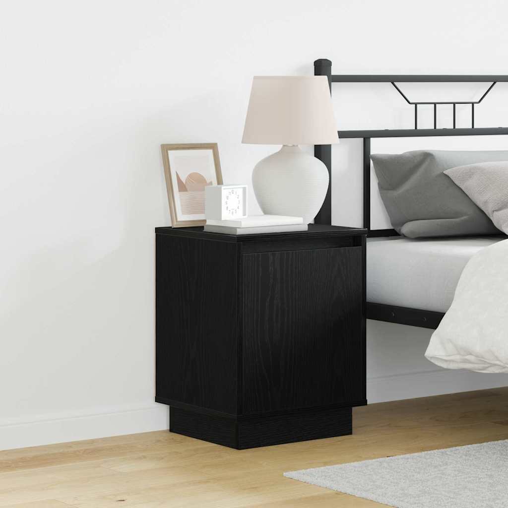 Bedside Cabinet 2 pcs Black 39 x 34.5 x 50 cm Engineered wood