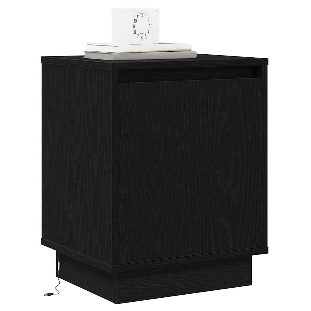 Bedside Cabinet 2 pcs Black 39 x 34.5 x 50 cm Engineered wood