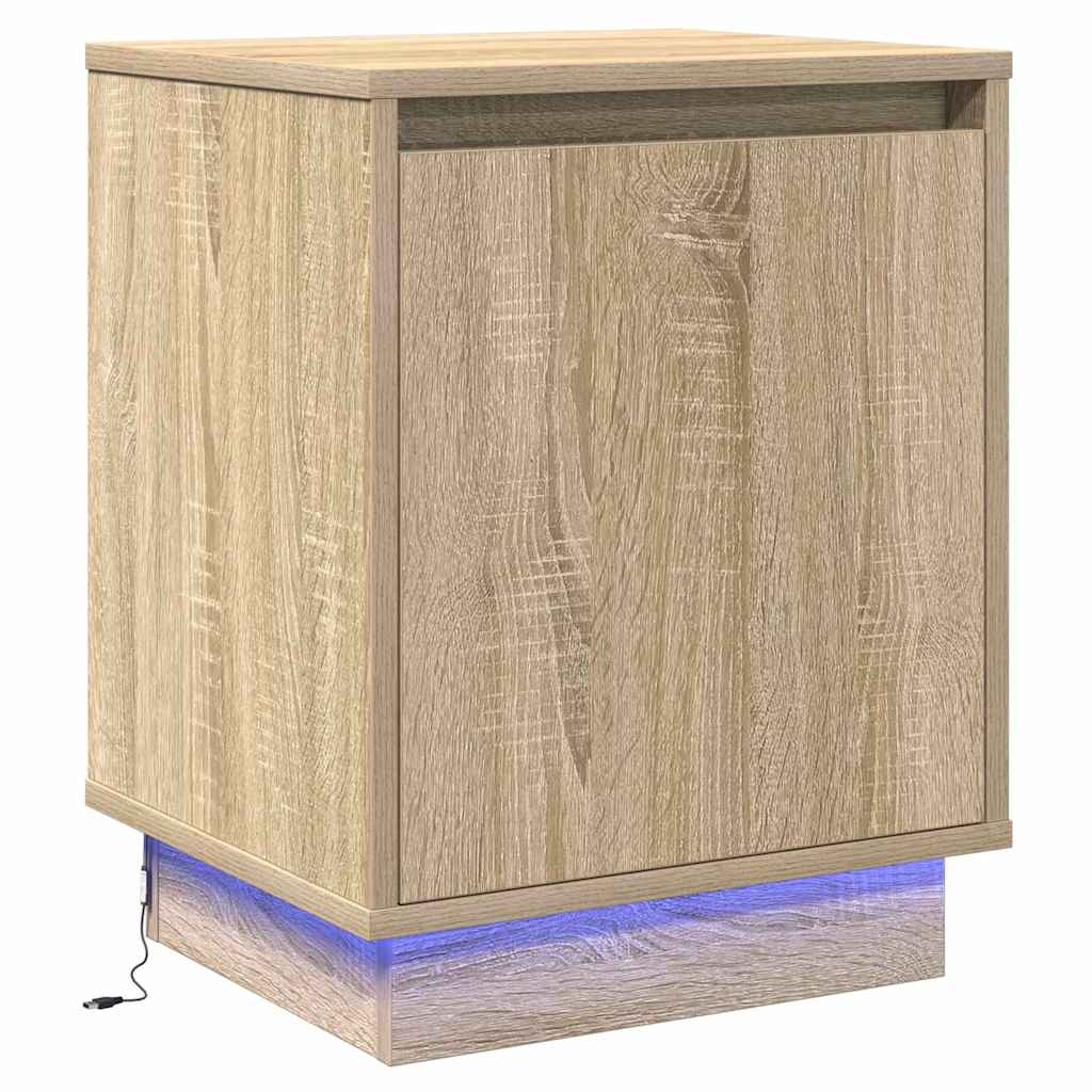Bedside Cabinet with 2 pcs Sonoma oak 39 x 34.5 x 50 cm