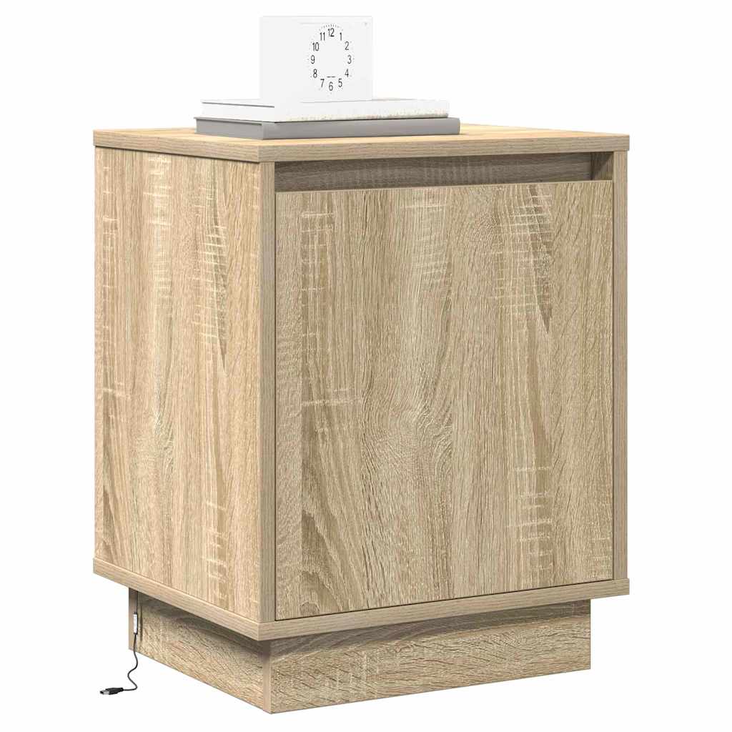 Bedside Cabinet with 2 pcs Sonoma oak 39 x 34.5 x 50 cm