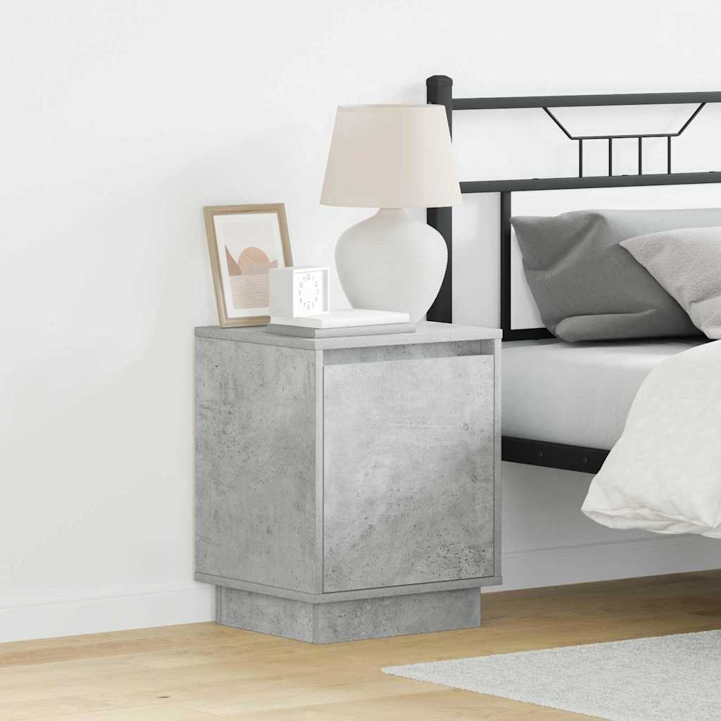 Bedside Cabinet with 2 pcs Concrete grey 39 x 34.5 x 50 cm