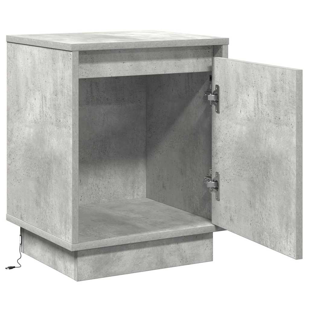 Bedside Cabinet with 2 pcs Concrete grey 39 x 34.5 x 50 cm