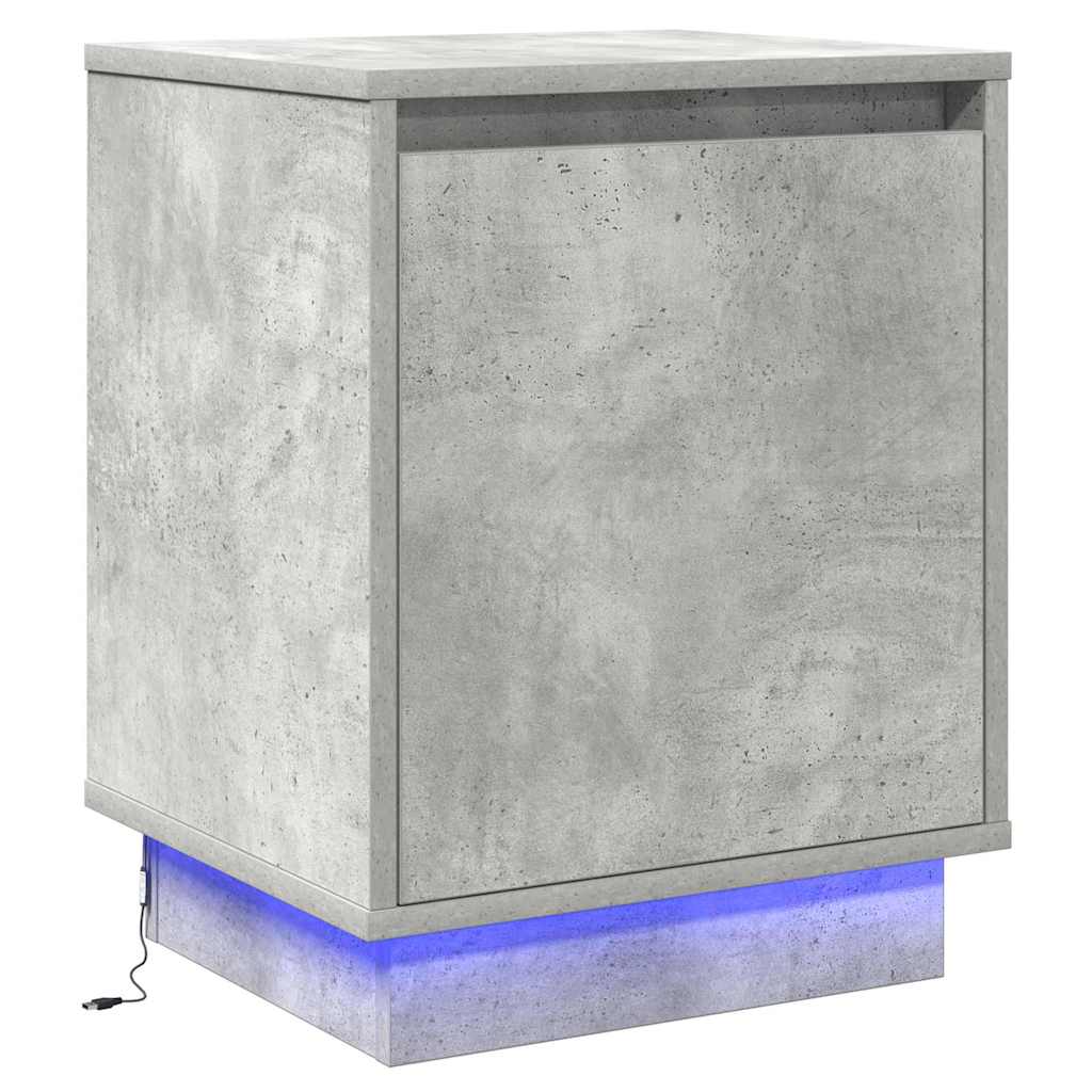 Bedside Cabinet with 2 pcs Concrete grey 39 x 34.5 x 50 cm